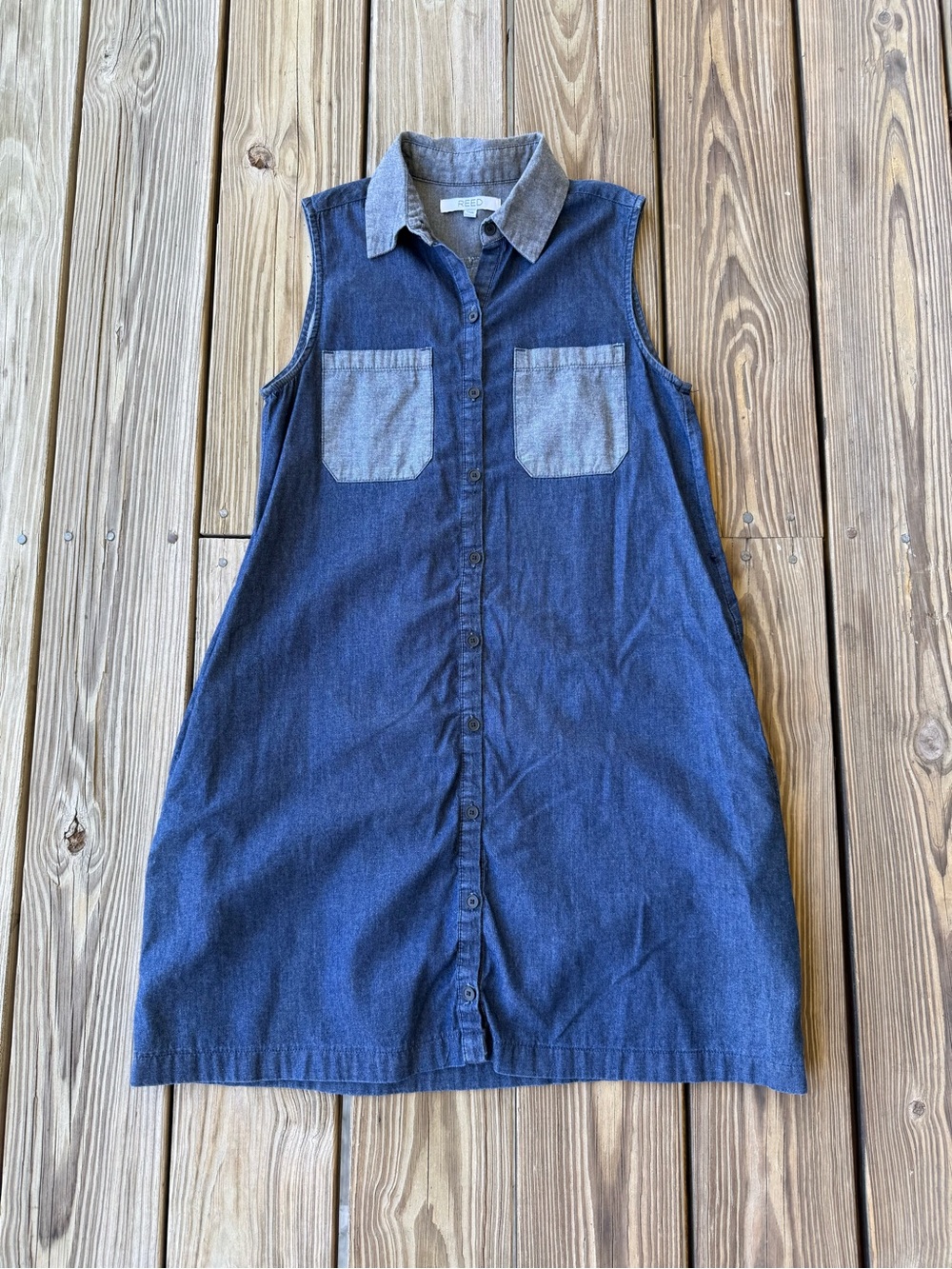 Reed Blue Denim Shirt Dress - Women's XS - Button Down, Casual Mini Dress